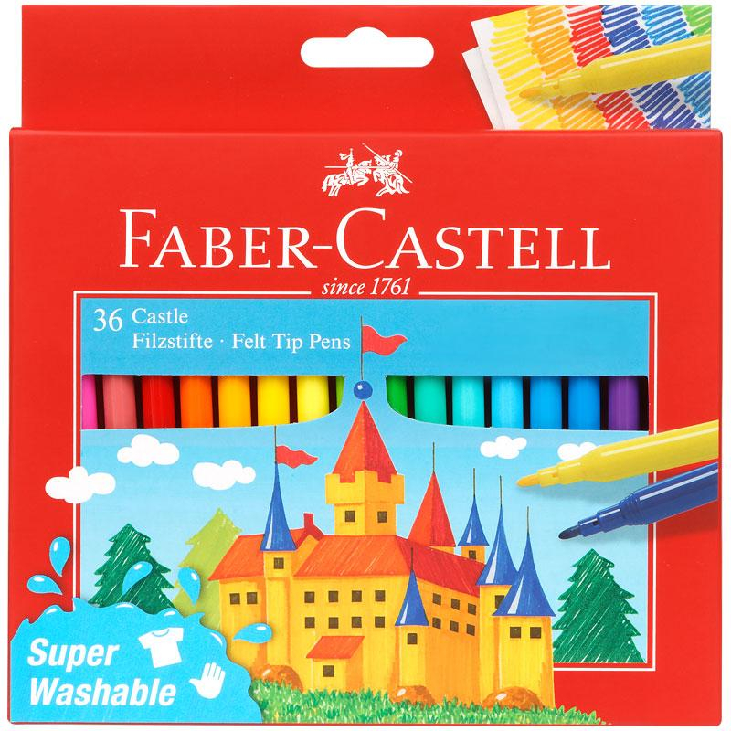Фломастеры Faber-Castell Замок, 36цв., смываемые,картон,европодвес,554203