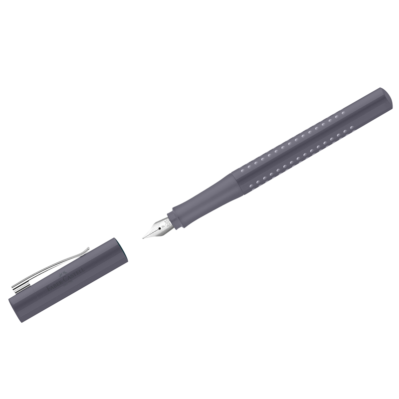 Ручка перьевая Faber-Castell "Grip 2010", синяя, 0,6мм, трехгран., бархатный серый корпус