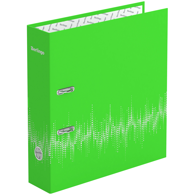 Папка-регистратор Berlingo "Neon", 70мм, ламинированная, неоновая зеленая