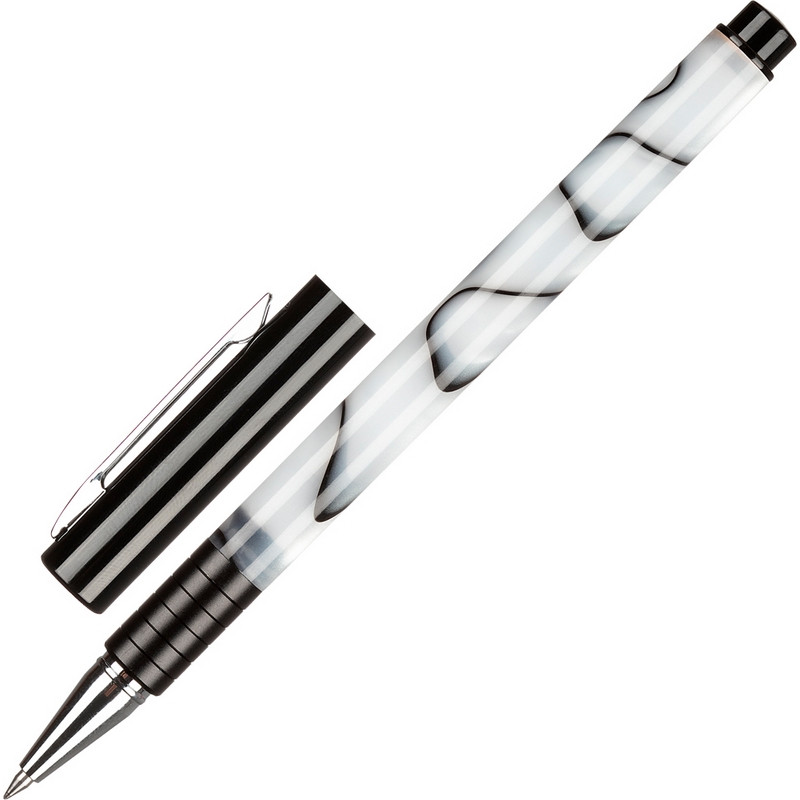 Ручка гелевая Attache Selection, корп.серый с выдел.под камень, син., неавт