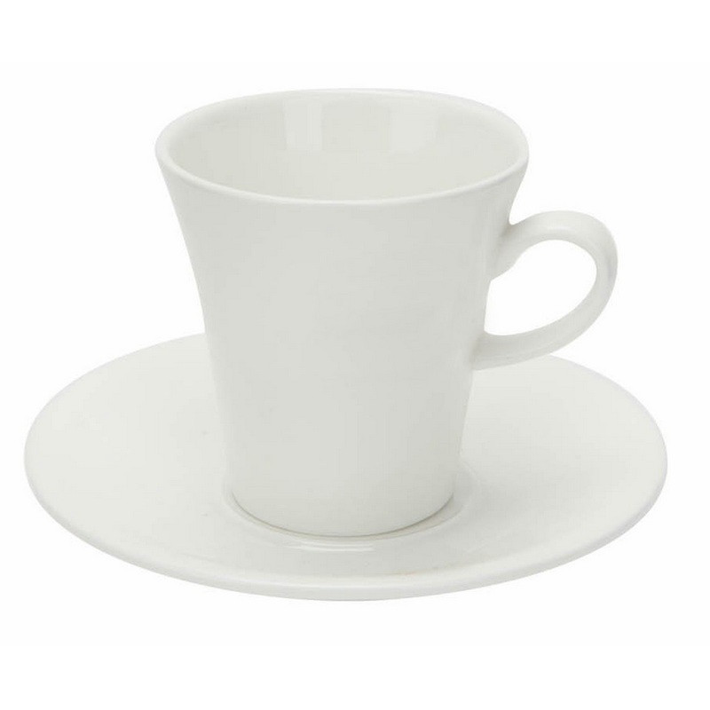 Кофейная пара Wilmax белая, фарфор, чашка 160 мл. & блюдце WL-993005/AB