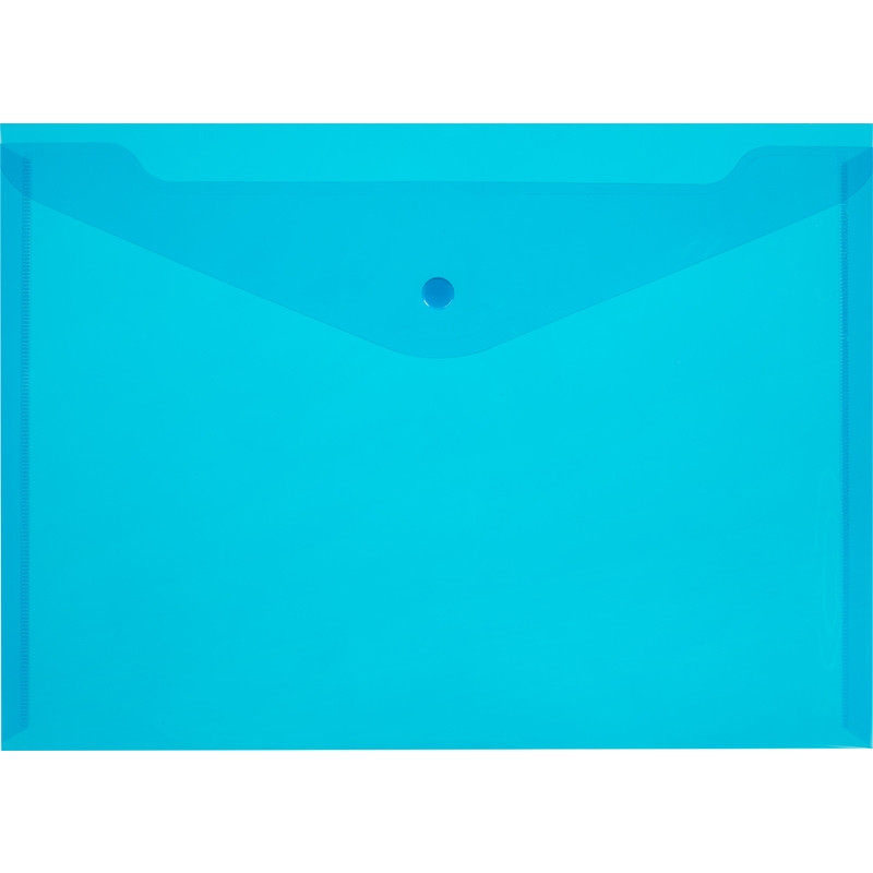 Папка-конверт на кнопке КНК 120 синий прз. 10шт/уп