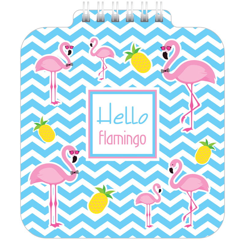 Блокнот А6 60л. на гребне Hatber "Hello flamingo", с фигурной высечкой