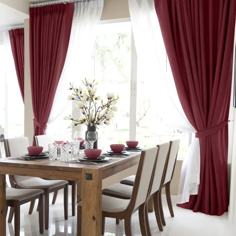 Штора Волшебная Ночь, Рогожка 165х270 см Бордо 791098