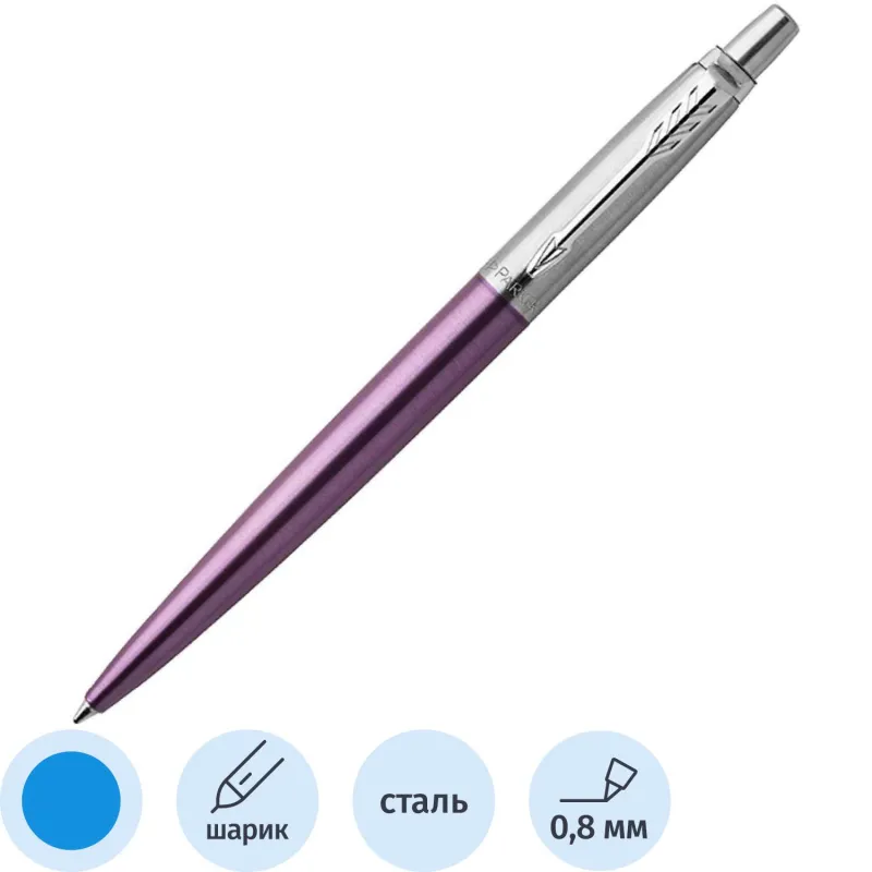 Ручка шариковая Parker Jotter Victoria Violet CT синяя фиолетовый корпус (артикул производителя 1953190)