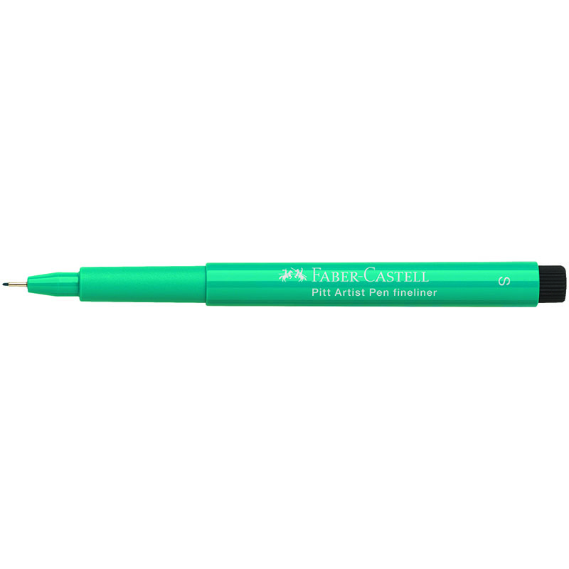 Ручка капиллярная Faber-Castell "Pitt Artist  Pen Fineliner" цвет 156 кобальт зеленый, ширина линии: S=0,3мм, игольчатый пишущий узел