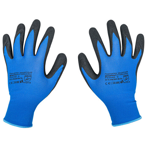 Перчатки нейлоновые SCAFFA "Механик", нитриловое покрытие песочной структуры (облив), размер 9 (L),
