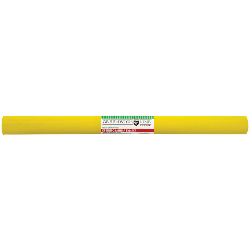 Бумага крепированная Greenwich Line, 50*250см, 32г/м2, желтая, в рулоне