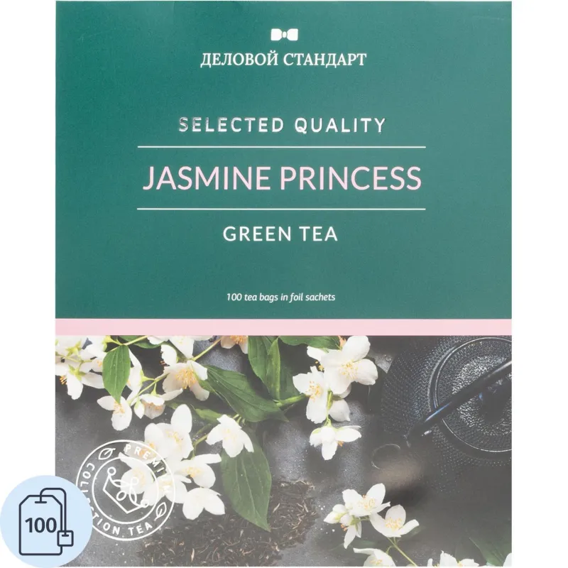 Чай Деловой Стандарт Jasmine Princess зеленый с жасмином 100 пакетиков