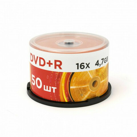 Диски DVD+R (плюс) MIREX, 4,7 Гб, 16x, Cake Box (упаковка на шпиле), КОМПЛЕКТ 50 шт., UL130013A1B