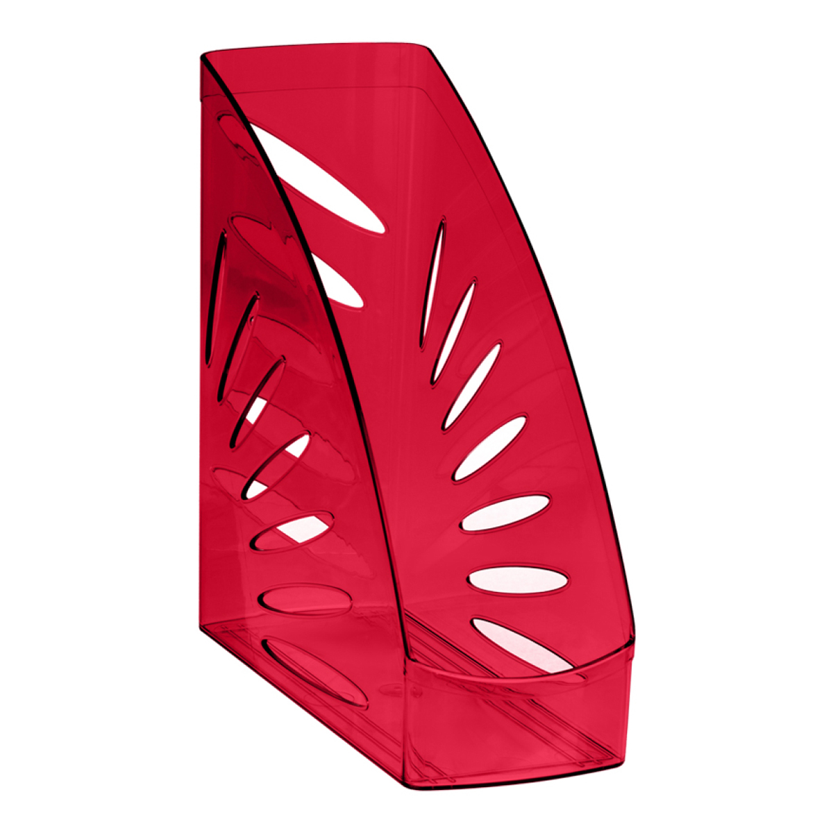 Лоток для бумаг вертикальный СТАММ "Тропик", тонированный, цвет вишня