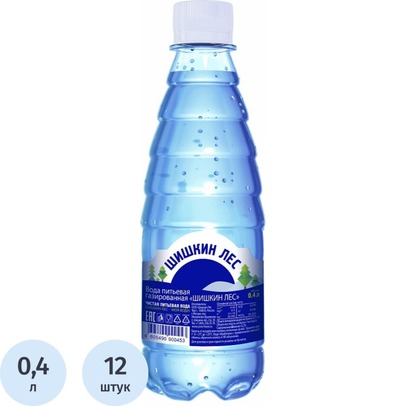 Вода питьевая Шишкин Лес газированная пэт, 0,4л
