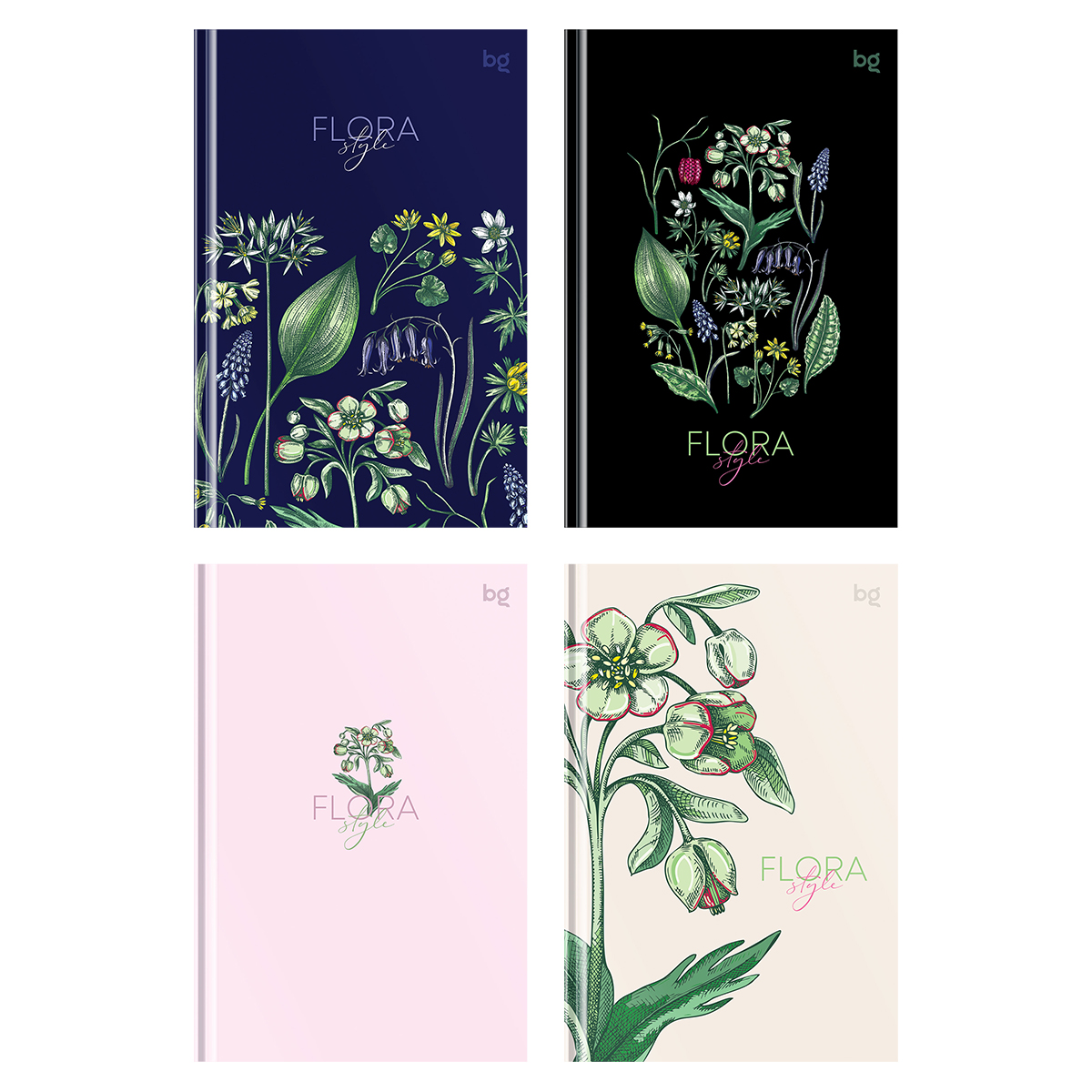 Бизнес-блокнот А6, 64л., евроформат, BG "Beautiful flowers", матовая ламинация, тиснение фольгой