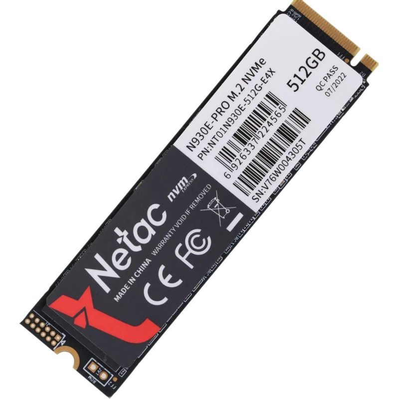 SSD накопитель Netac SSD N930E Pro 512GB PCIe3 M.2(NT01N930E-512G-E4X)