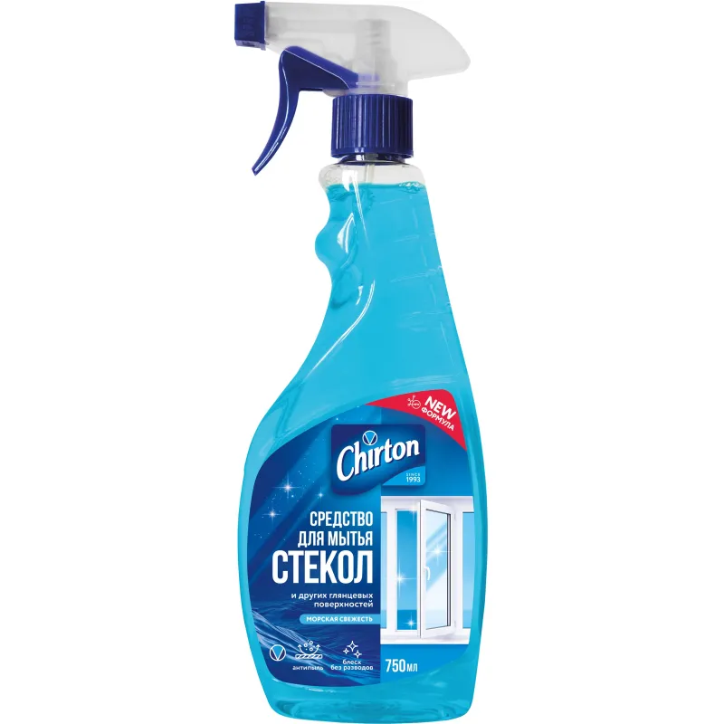 Средство для стекол CHIRTON и для др.поверхностей с курком 500мл Средство для стекол CHIRTON и для др.поверхностей с курком 500мл