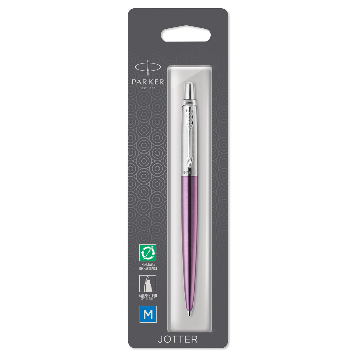 Ручка шариковая Parker "Jotter Victoria Violet Chrome CT" синяя, 1,0мм, кнопочный механизм, блистер