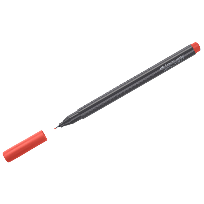 Ручка капиллярная Faber-Castell "Grip Finepen" красная, 0,4мм, трехгранная