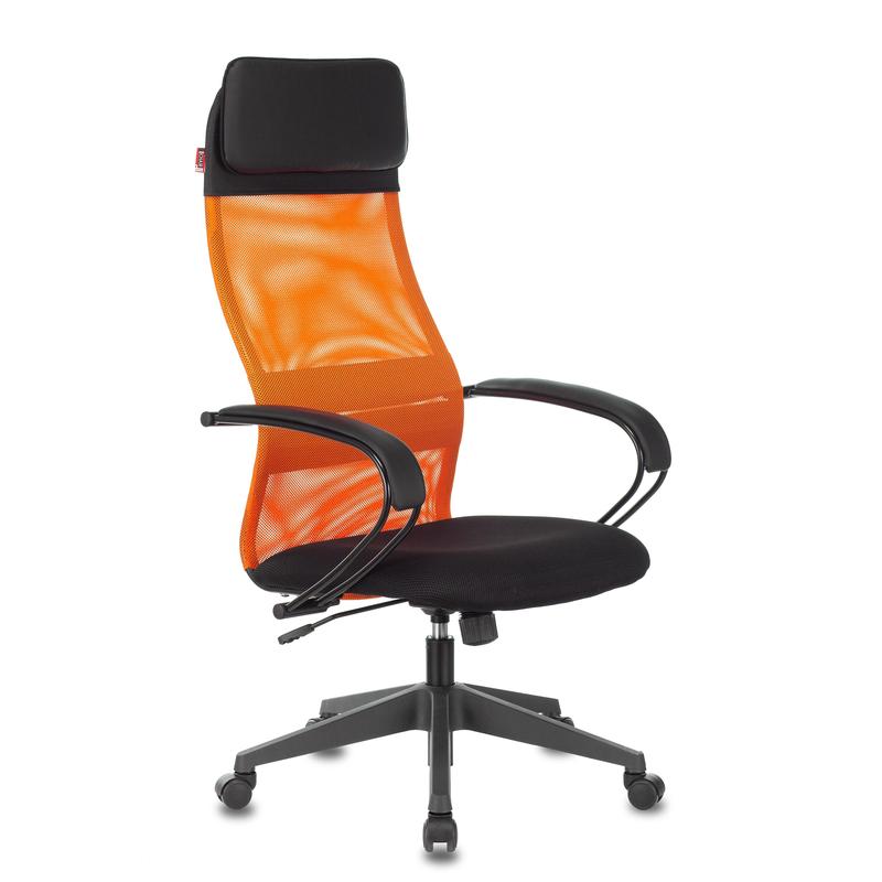 Кресло VB_EChair-655 TTW_OR сетка/ткань оранжевый, пластик
