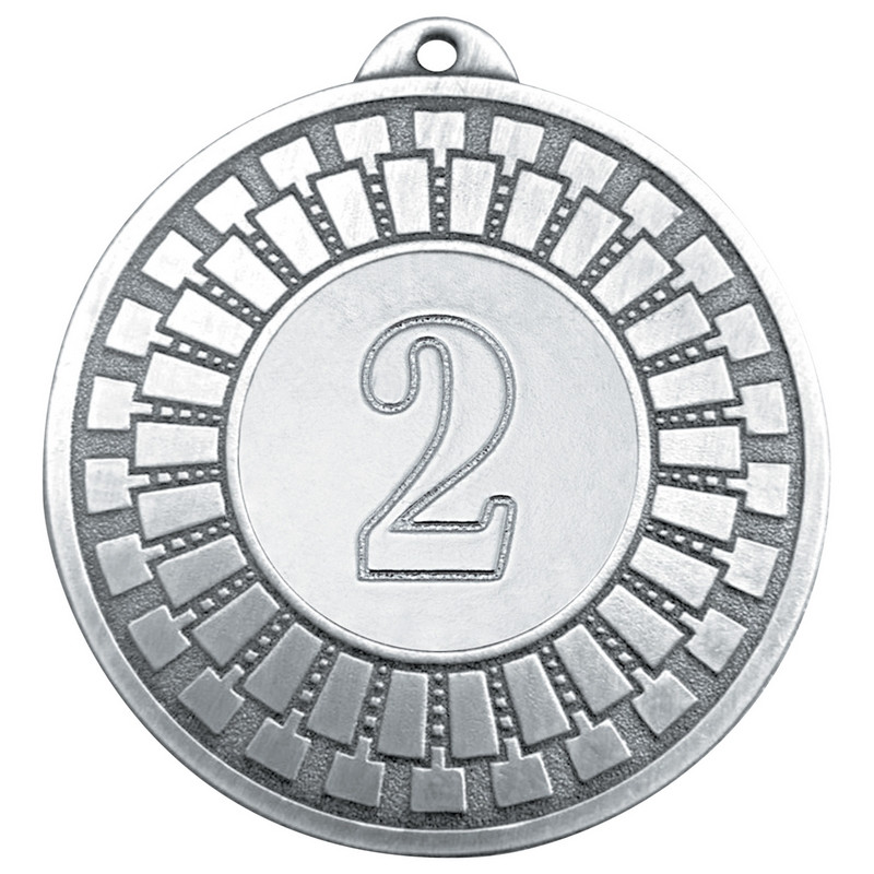 Медаль 2 место 50 мм серебро DC#MK341b-S