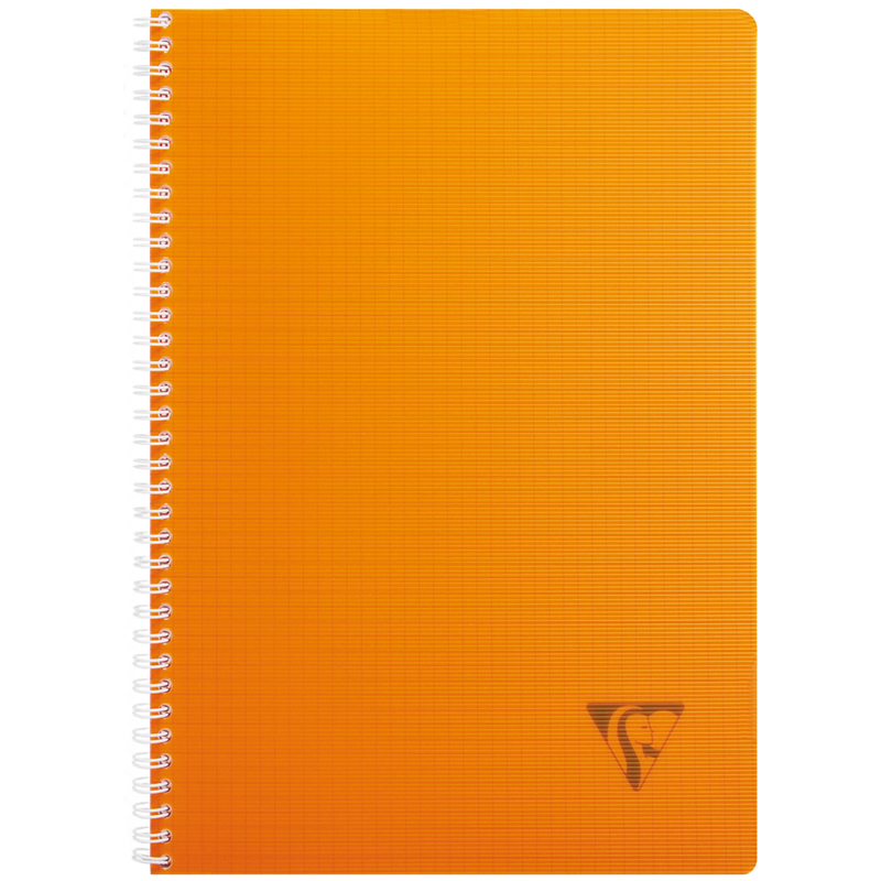 Тетрадь 90л., А4, клетка на гребне Clairefontaine "Linicolor", пластиковая обложка, оранжевая, 90г/м2