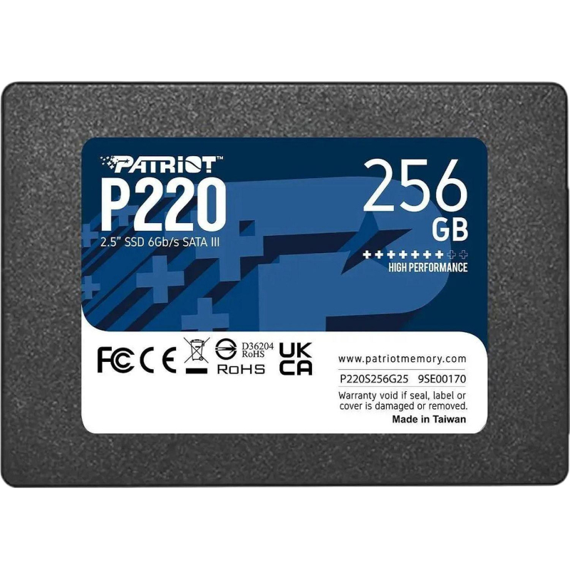 SSD накопитель Patriot P220 256ГБ, 2.5, SATA(P220S256G25)