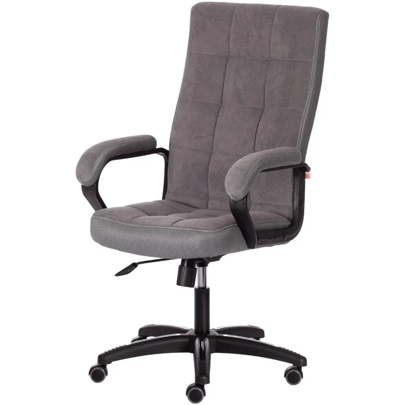 Кресло для руководителя TetChair Trendy серое (флок/ткань, пластик) РОССИЯ