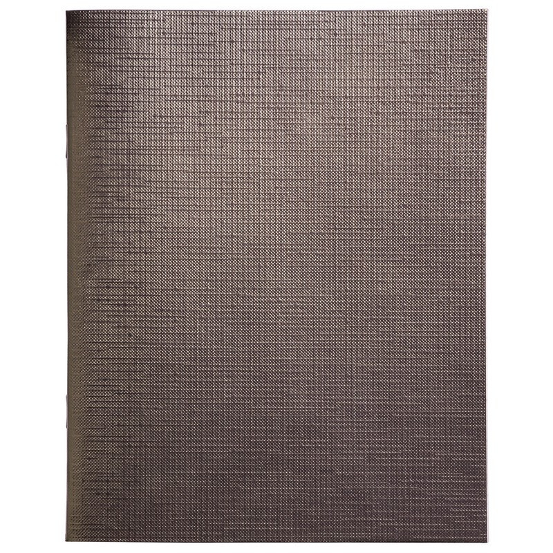 Бизнес-тетрадь А5,96л,кл,скреп,обл.бумвинил,бл.офс METALLIC Коричн 059707