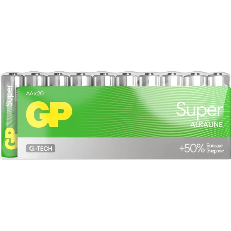 Алкалиновые батарейки GP АA 20 шт Super Alkaline 15А 15A-2CRVS20