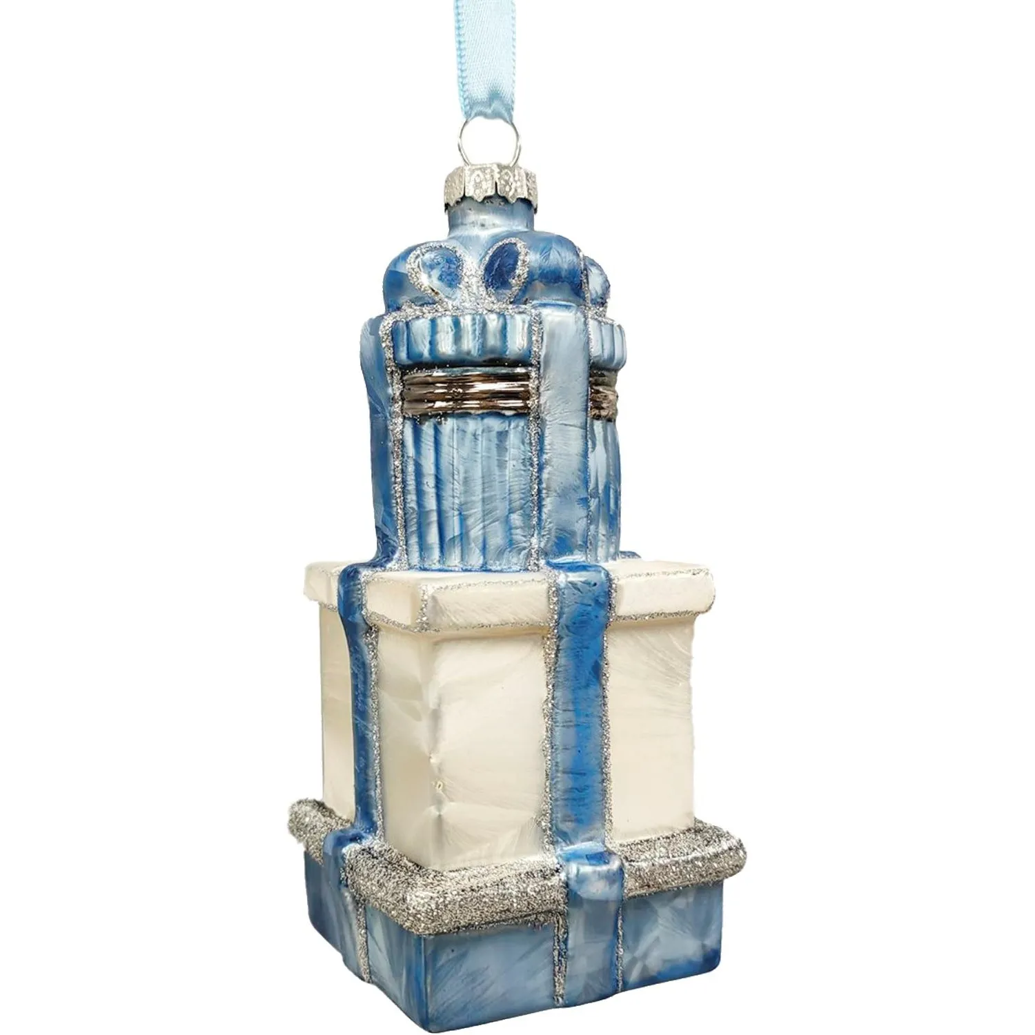 Игрушка Украшение НГ подвесное из стекла / 6,3x6,3x14,5см арт.95570