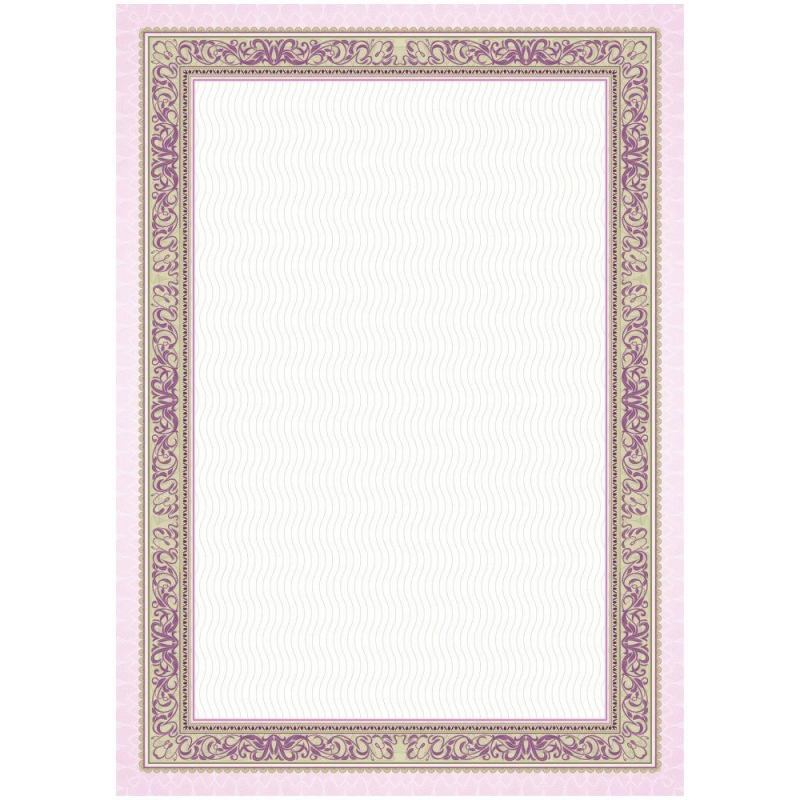 Сертификат-бумага с рамкой А4 фиолетовая, 140 г/кв.м, 20 шт/уп КЖ-1794/6уп