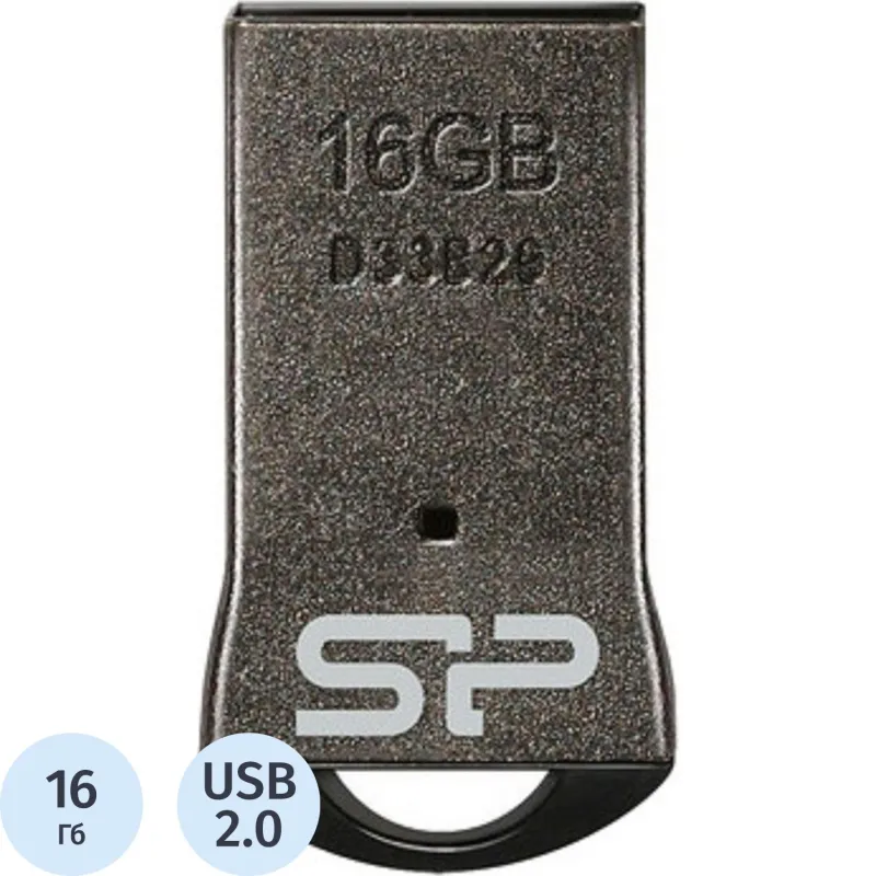 Флеш-память Silicon Power Touch T01 16Gb/USB 2.0/Черный (SP016GbUF2T01V1K)