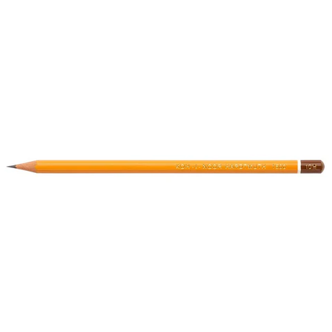Карандаш чернографитный KOH-I-NOOR "1500", 1 шт., 10H, корпус желтый, заточенный, 150010H01170