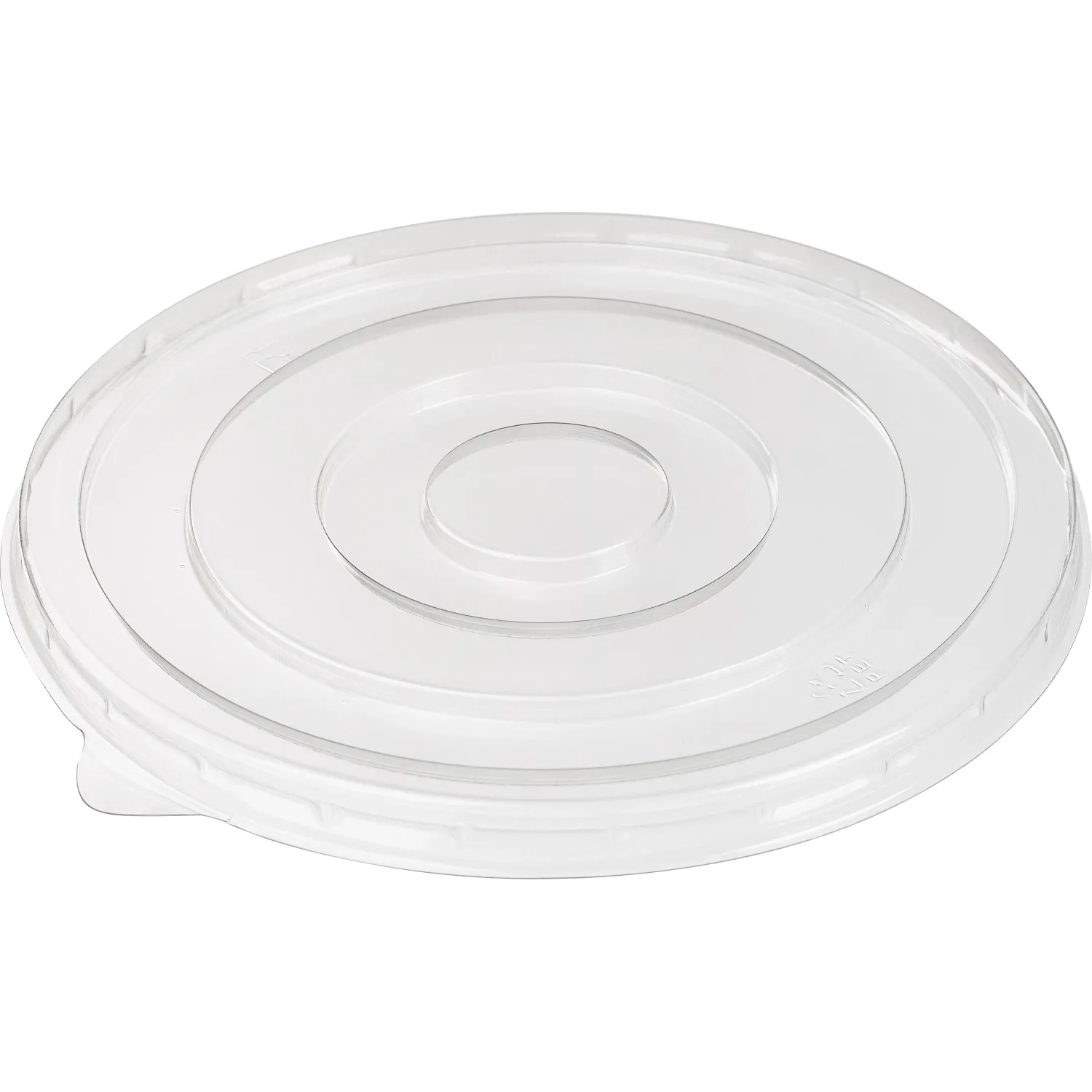 Крышка пластиковая OSQgroup диаметр 155 мм плоская прозрачная (270 штук в упаковке)
