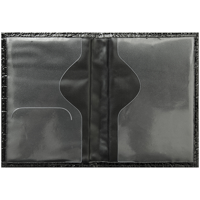 Обложка для паспорта OfficeSpace иск. кожа, черный, крокодил