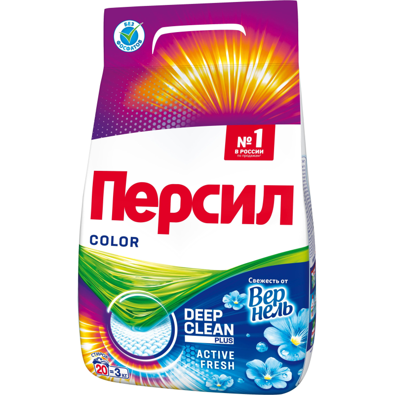 Порошок стиральный автомат Persil Color Свежесть от Vernel 3 кг (для цветного белья)