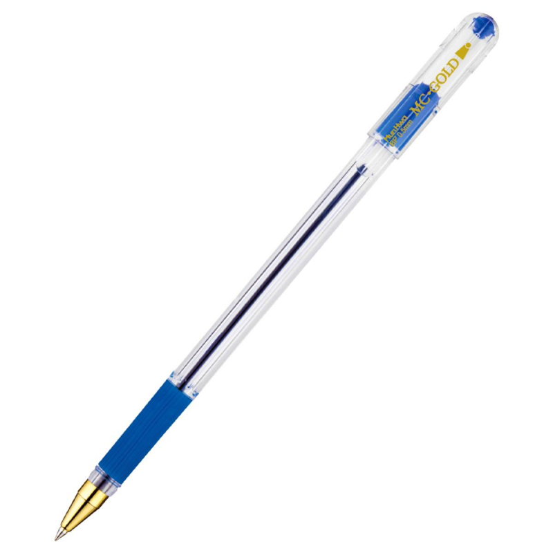 Ручка шариковая неавтоматическая MunHwa MC Gold синяя, 0,5мм, грип, 207858
