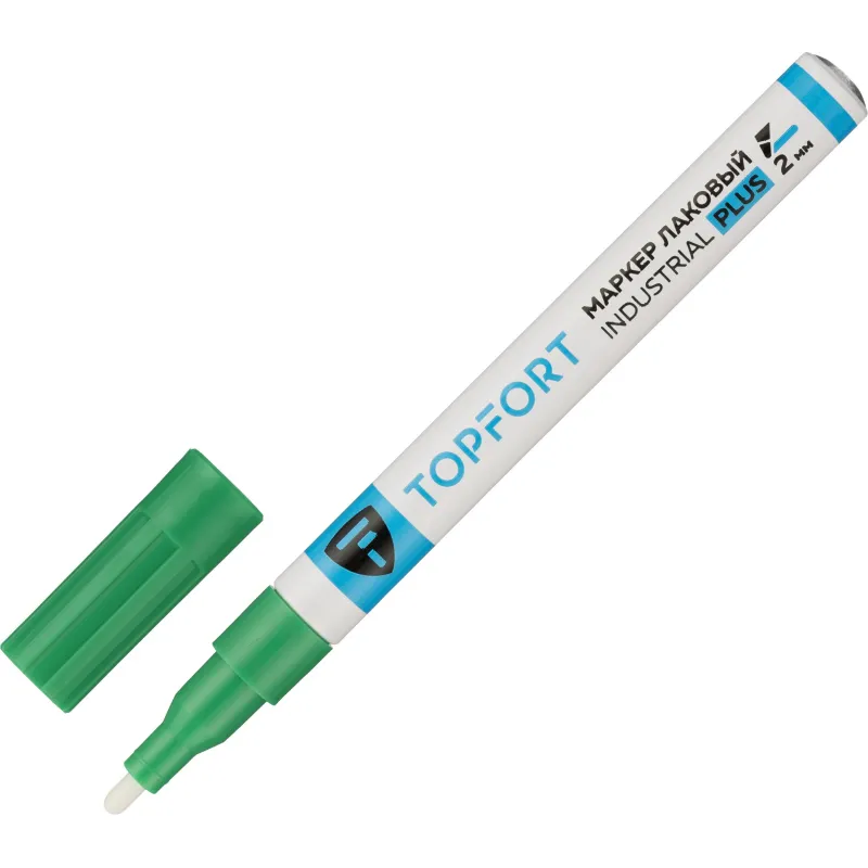 Маркер лаковый TOPFORT Industrial Plus 2 мм зеленый Маркер лаковый TOPFORT Industrial Plus 2 мм зеленый