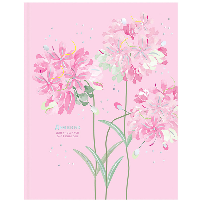 Дневник 5-11 кл. 48л. (твердый) BG "Light pink", матовая ламинация, тиснение голографической фольгой