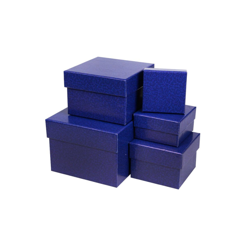 Набор коробок 5 в 1 Кобальт(12x12x9 - 6x6x3 см)ПП-3418