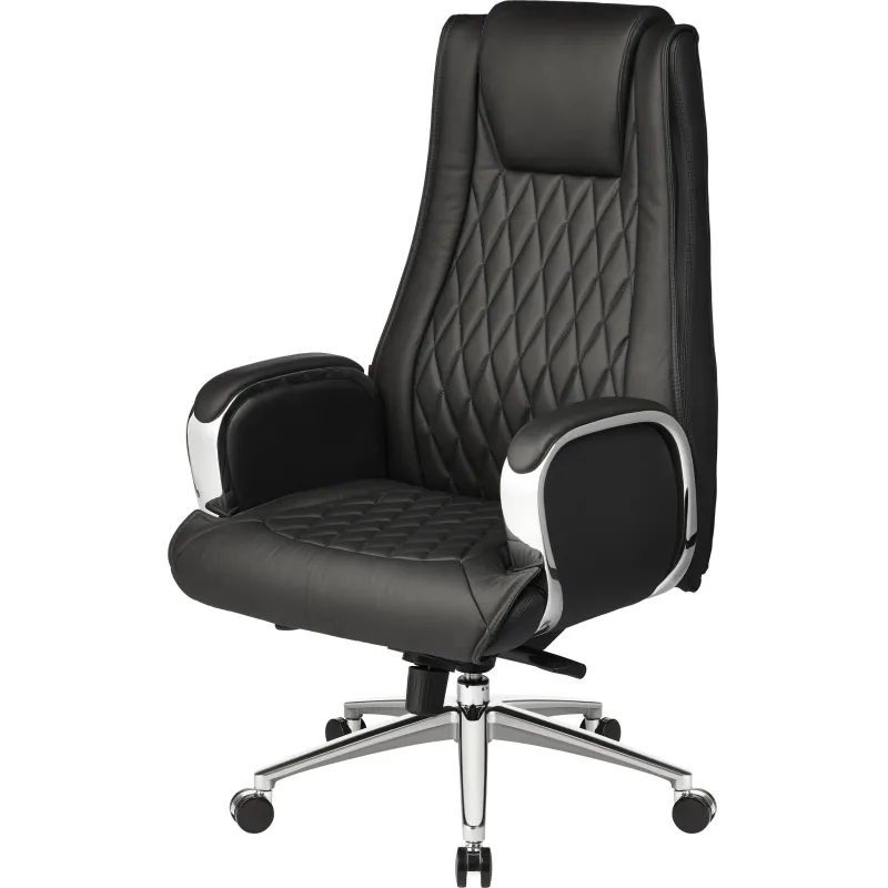 Кресло BN_Jl_Руководителя Echair-518 ML кожа черная, хром