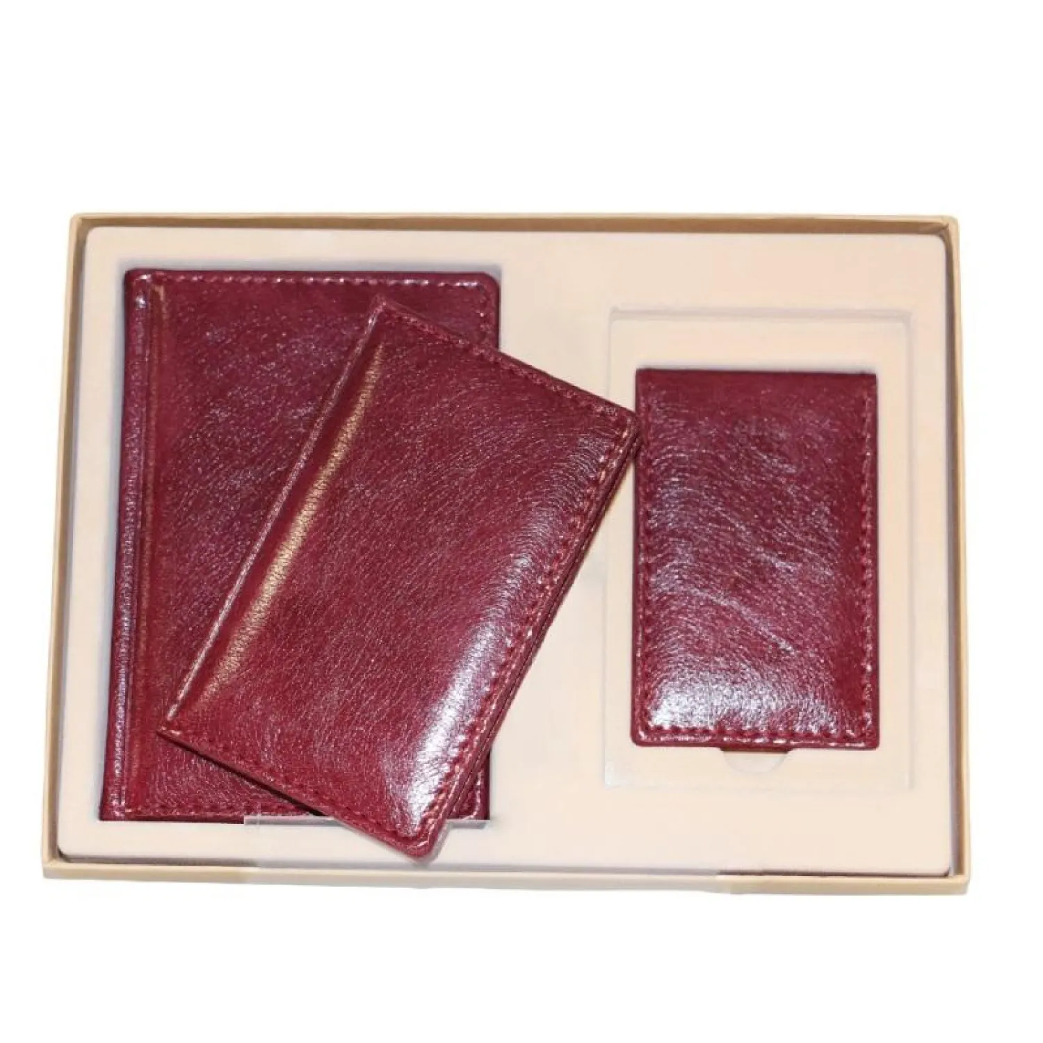 Набор недатированный Attache Марта бордовый  (ежедневник, записная книжка, визитница)