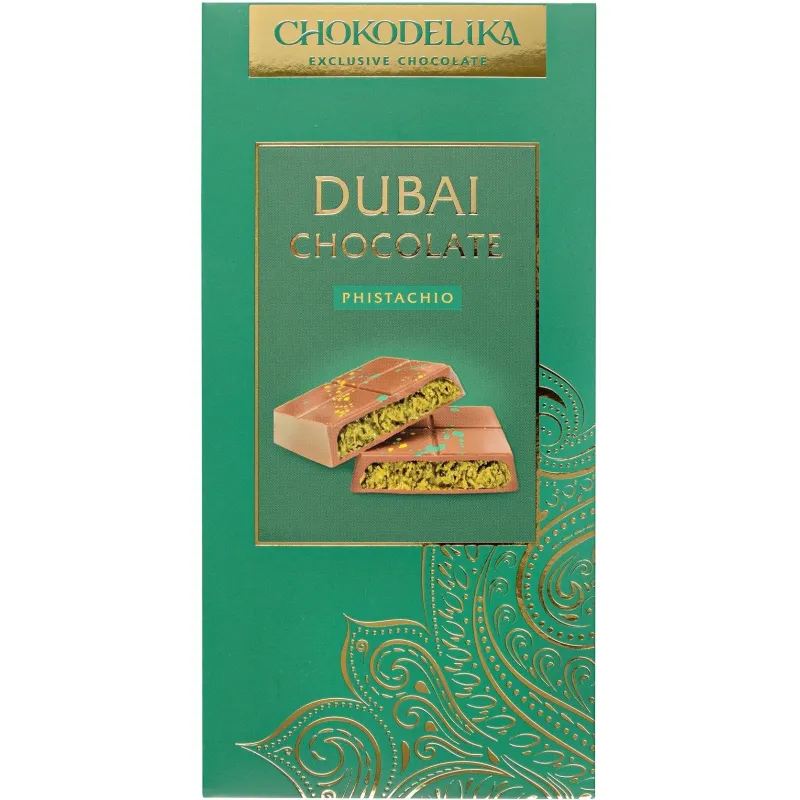 Шоколад молочный Dubai Pistachio с начинкой