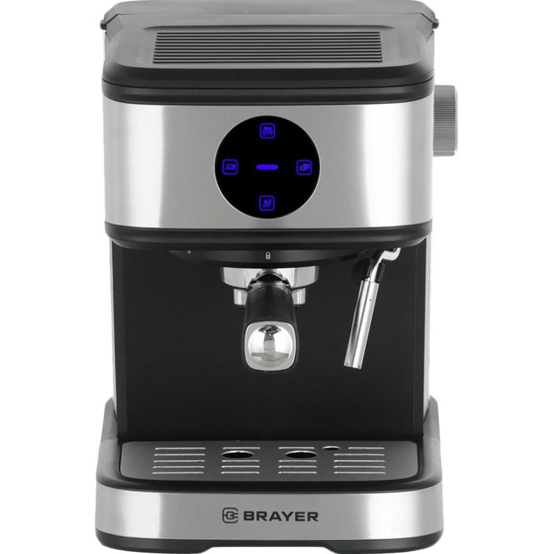 Кофеварка Brayer BR1105, 850 Вт, 1,5 л, 20 бар, капучин, латте, сенсор упр