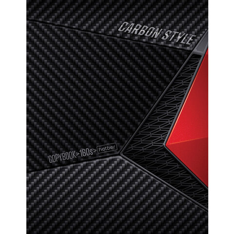 Тетрадь на кольцах А5 (175х220 мм), 160 л., матовая ламинация, клетка, HATBER, "CarbonStyle", T38993