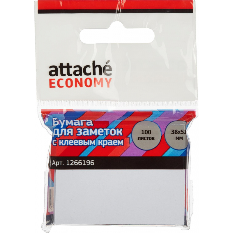 Стикеры Attache Economy с клеев.краем 38x51 мм, 100 листов, белая