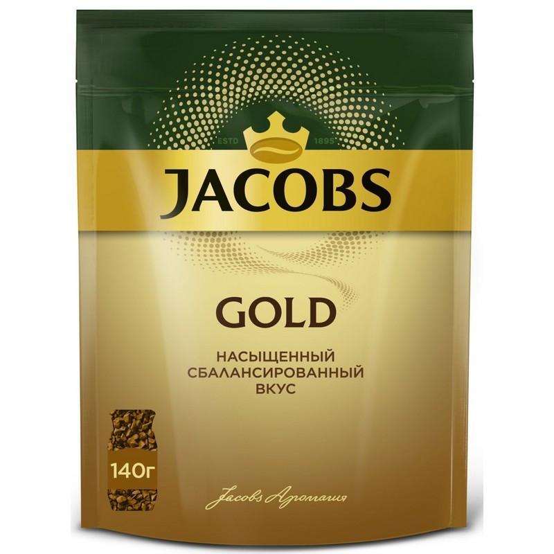 Кофе Jacobs Gold натур.раств.сублим. 140г пакет