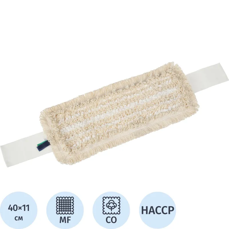 Насадка МОП плоская Luscan Дуэт хлопок/микрофибра 40x11 см бежевая Насадка МОП плоская Luscan Дуэт хлопок/микрофибра 40x11 см бежевая