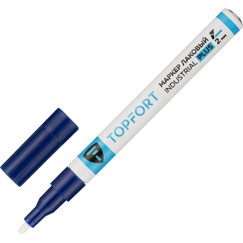 Маркер лаковый TOPFORT Industrial Plus 2 мм синий