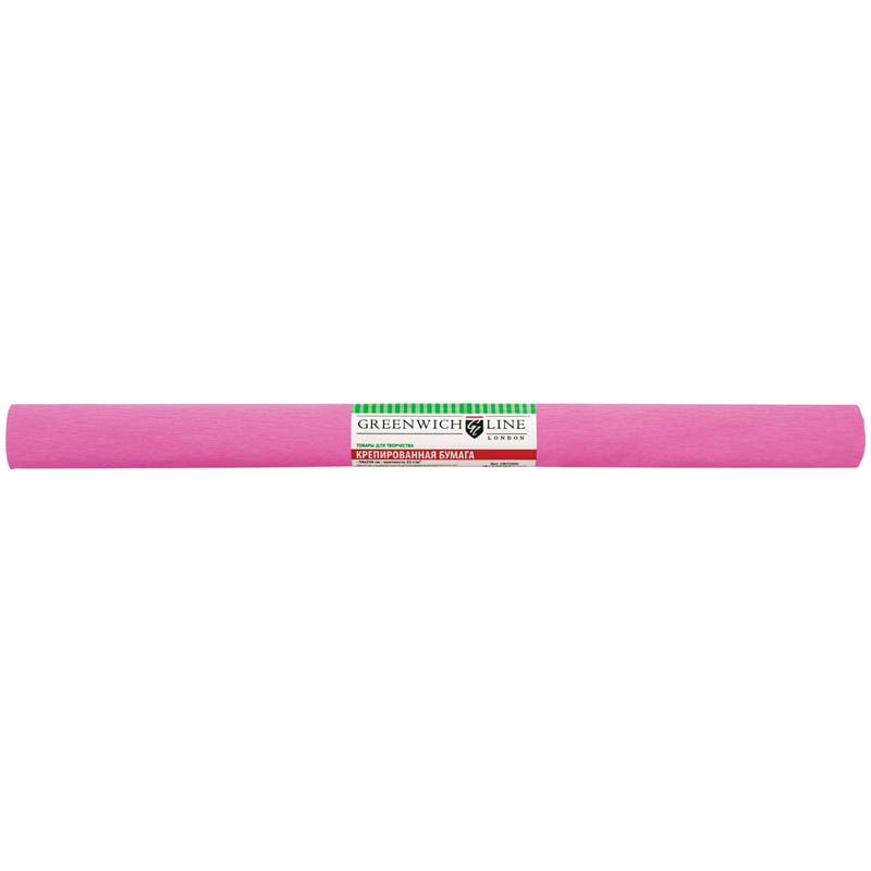 Бумага крепированная Greenwich Line, 50*250см, 32г/м2, розовая, в рулоне