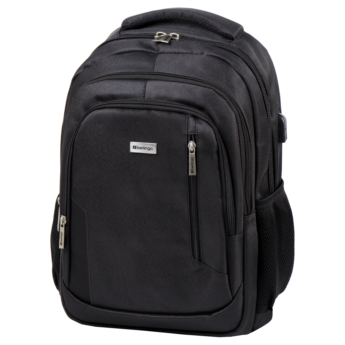 Рюкзак Berlingo City "Comfort black" 42*29*17см, 3 отделения, 3 кармана, отделение для ноутбука, USB